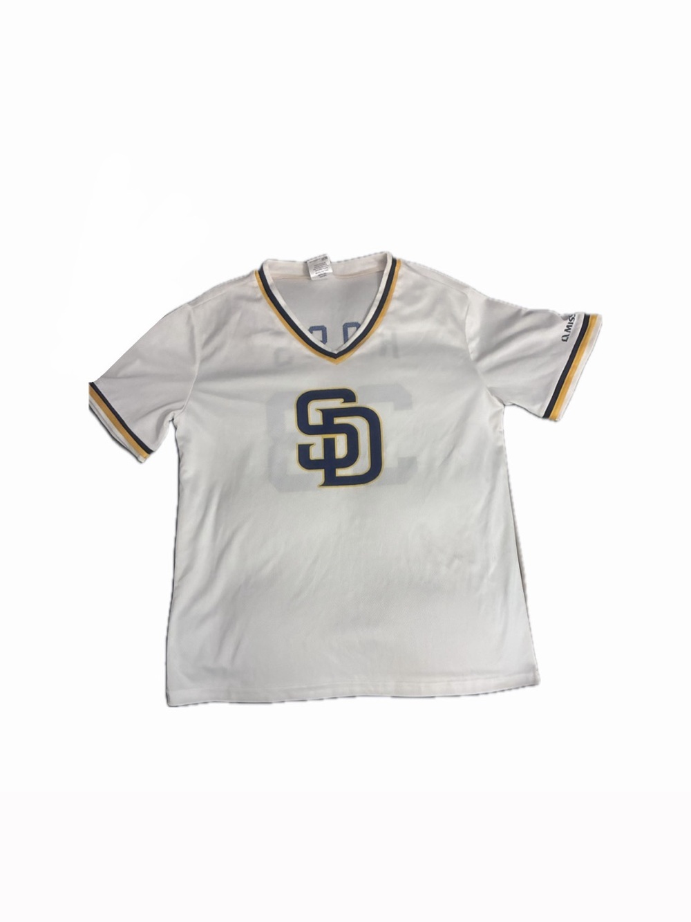 White Short Sleeve V-Neck Tee with SD Logo - Kids